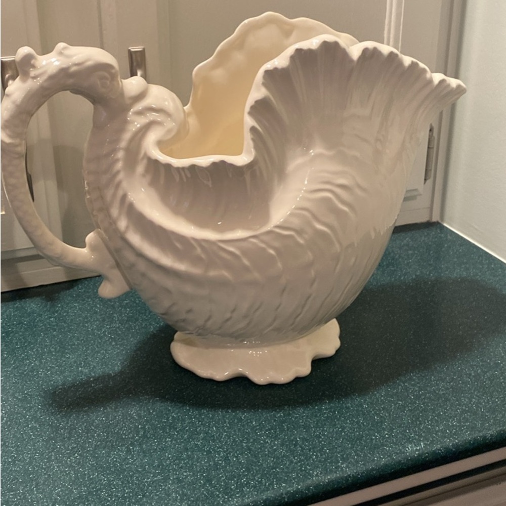 Elegant vintage White Ceramic Pitcher